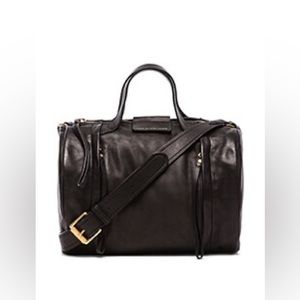 Marc by Marc Jacobs black leather moto satchel